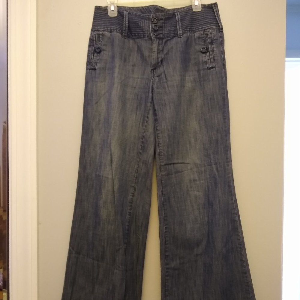 Wideleg denim trousers